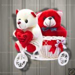 Rai Enterprises Collection™ Artificial Rickshaw White & Red Teddy Bear