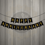 Rai Enterprises Collection™  Happy Anniversary Black Paper Banner