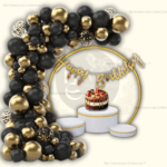 Rai Enterprises Collection™ Luxury Black & Gold Birthday Balloon Decoration Set