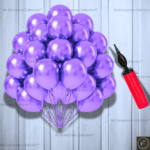Rai Enterprises Collection™ Rai Enterprises Collection™ Purple Metallic Balloons (50 pcs) with Balloon Pump – Pack of 51