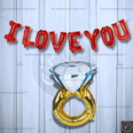 Rai Enterprises Collection™ "I Love You" Foil Balloon Banner - Ring Foil Balloons (Pack of 2)