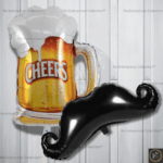 Rai Enterprises Collection™ Cheers Mug & Moustache Foil Balloon Combo – Pack of 2