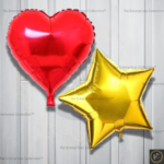 Rai Enterprises Collection™ Red Heart & Golden Star Foil Balloons – Pack of 2