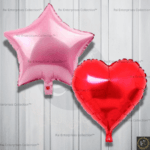 Rai Enterprises Collection™ Romantic Duo Foil Balloons – Pink Star & Red Heart (Pack of 2)