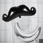 Rai Enterprises Collection™ Half Moon & Moustache Foil Balloons – Pack of 2 | Party Decoration Set