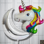 Rai Enterprises Collection™ Half Moon & Unicorn Foil Balloons - Pack of 2 (Premium Quality)