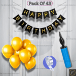 Rai Enterprises Collection™ Yellow Birthday Balloon Decoration Kit – 40 Balloons with Arch, Pump & Banner