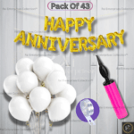 Rai Enterprises Collection™ Golden Happy Anniversary Balloon Decoration Set – 43 Pcs with Arch & Pump