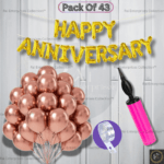 Rai Enterprises Collection™ Golden Happy Anniversary Foil Balloon Banner with Rose Gold Metallic Balloons & Balloon Arch Set