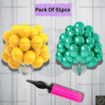 Rai Enterprises Collection™ Metallic Balloon Set with Pump – 50 Balloons (Yellow & Green)