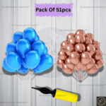 Rai Enterprises Collection™ Metallic Balloon Decoration Kit – Blue & Rose Gold (50 Balloons + Pump)