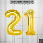 Rai Enterprises Collection™ Golden Number 21 Foil Balloon – Pack of 1 | Birthday & Anniversary Decoration