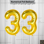 Rai Enterprises Collection™ Golden Number Foil Balloon 33 – Pack of 1